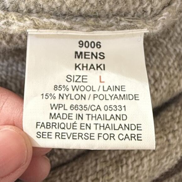 Vintage WOOLRICH Men’s Khaki Pullover Wool Blend Sweater Winter Size Large - Picture 4 of 8